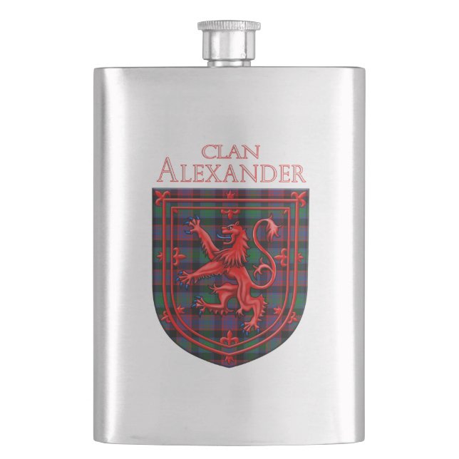 Alexander Hunting Tartan Scottish Plaid Hip Flask (Front)