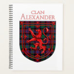 Alexander Hunting Tartan Scottish Plaid Planner<br><div class="desc">Alexander Scottish tartan plaid pattern design for the Alexander Clan Family underneath the red Lion Rampant Shield of Scotland.</div>