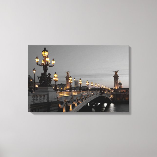 Alexander III Bridge, Paris Canvas Print (Front)