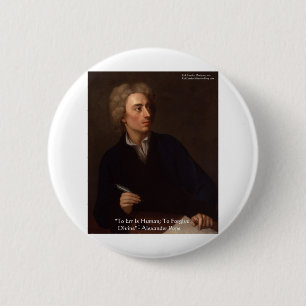 Alexander Pope "To Err Human" Wisdom Quote Gifts 6 Cm Round Badge