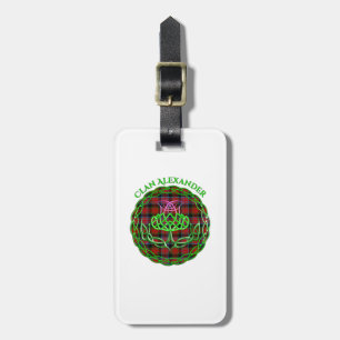 Alexander Scottish Tartan Celtic Thistle Luggage Tag