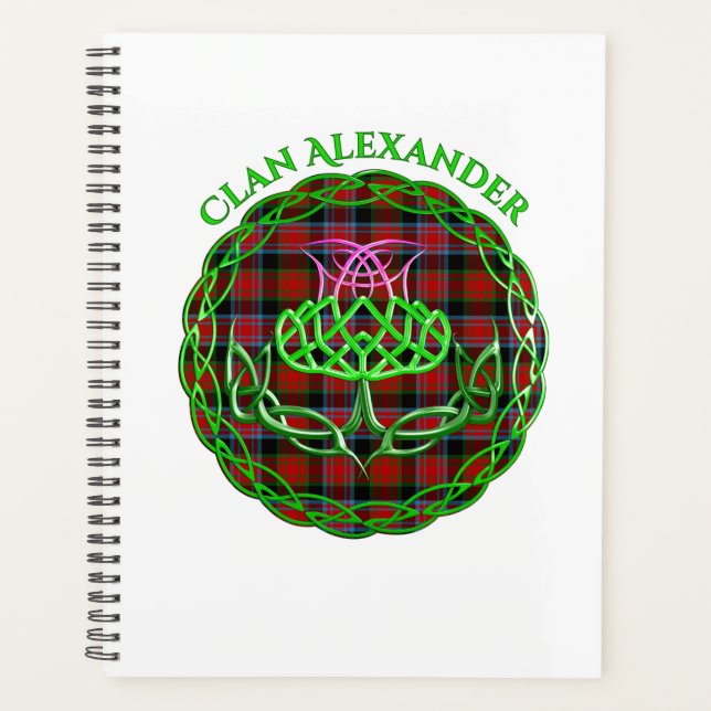 Alexander Scottish Tartan Celtic Thistle Planner (Front)