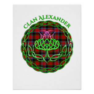 Alexander Scottish Tartan Celtic Thistle Poster