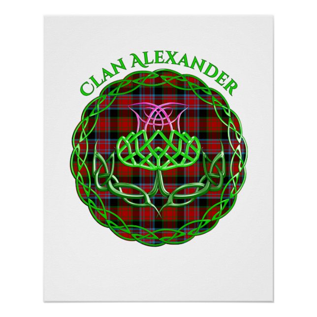 Alexander Scottish Tartan Celtic Thistle Poster (Front)