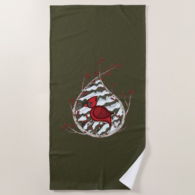 Alexander the Cardinal Beach Towel (Front)