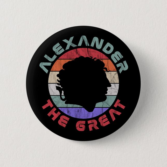 Alexander The Great 6 Cm Round Badge (Front)