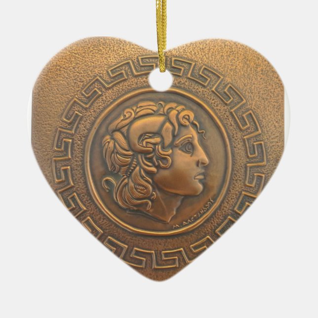 ALEXANDER THE GREAT COPPER WALL ART CERAMIC TREE DECORATION (Front)