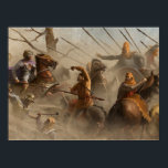Alexander The Great mosaic Remastered Poster<br><div class="desc">The remastered version of the famous Alexander The Great Mosaic, displaying Alexander charging towards Darius, the king of kings at the battle of Issus</div>