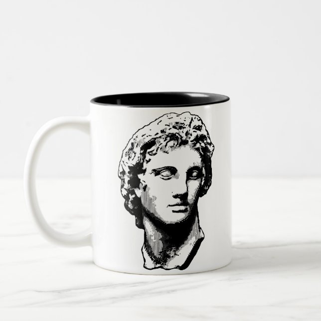 Alexander the Great statue Two-Tone Coffee Mug (Left)