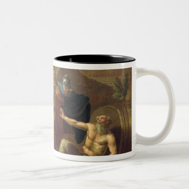 Alexander the Great visits Diogenes at Corinth Two-Tone Coffee Mug (Right)