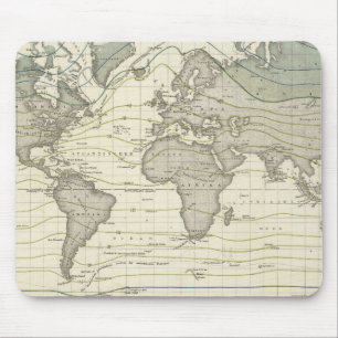 Alexander von Humboldt's system isothermal curves Mouse Mat