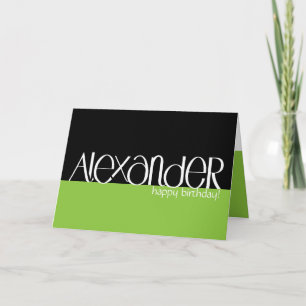Alexander white Birthday Card