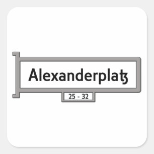 Alexanderplatz, Berlin Street Sign Square Sticker