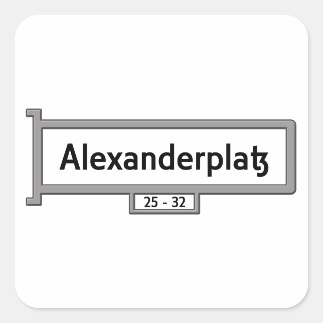 Alexanderplatz, Berlin Street Sign Square Sticker (Front)