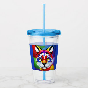 Alexander's Cat blue acrylic tumbler