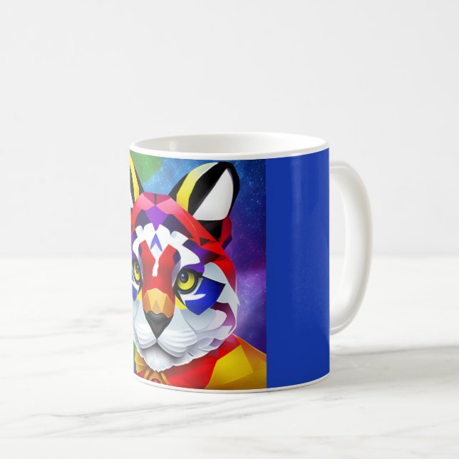 Alexander's Cat blue mug (Front Right)