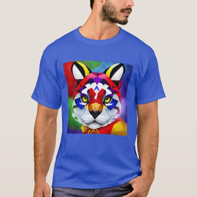 Alexander's Cat men blue T-shirt (Front)