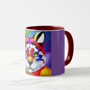 Alexander's Cat purple and maroon center combo mug