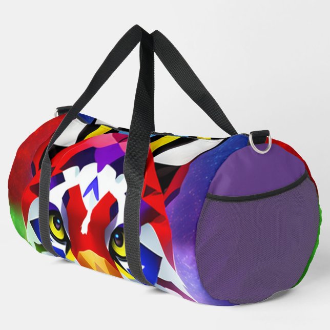 Alexander's Cat purple duffel bag (Right Corner)