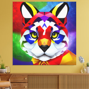 Alexander's Cat white canvas print