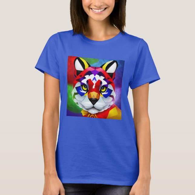 Alexander's Cat women blue T-shirt (Front)