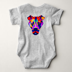 Alexander's Dog baby grey bodysuit back