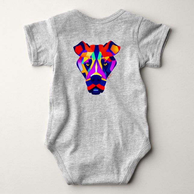 Alexander's Dog baby grey bodysuit back (Back)
