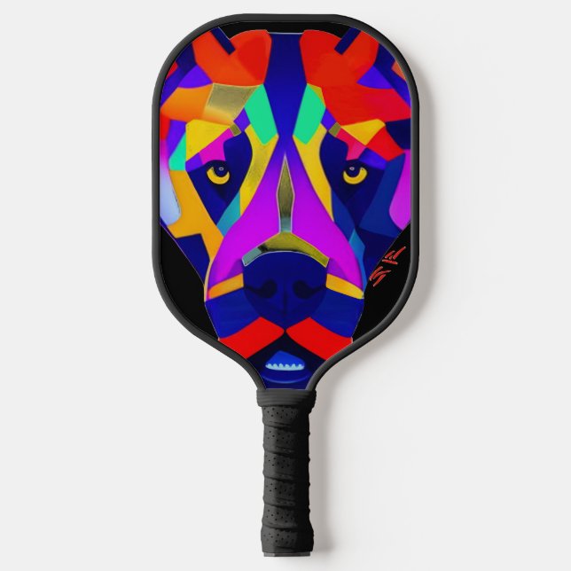 Alexander's Dog black Pickleball Paddle (Front)