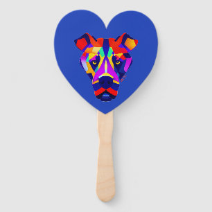 Alexander's Dog blue heart hand fans