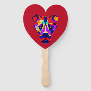 Alexander's Dog red heart hand fans