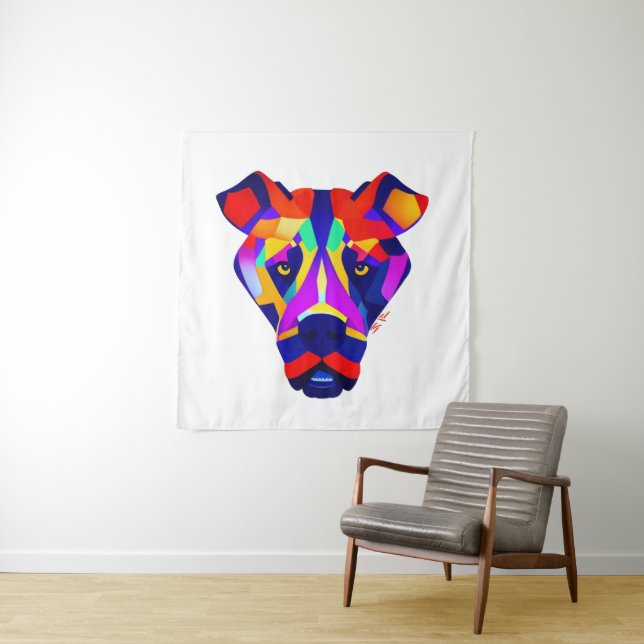 Alexander's Dog white tapestry (In Situ)