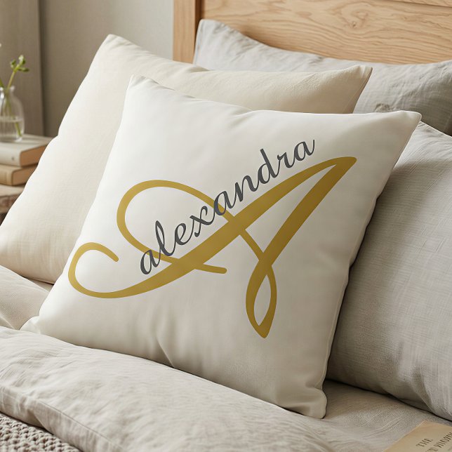 Alexandra Elegant Gold Name Decor Cushion (Creator Uploaded)