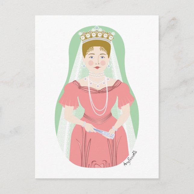 Alexandra Feodorovna Romanova Matryoshka Postcard (Front)