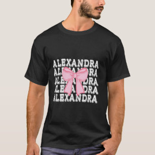 ALEXANDRA Name Coquette Big Pink Bow Simple Cute G T-Shirt