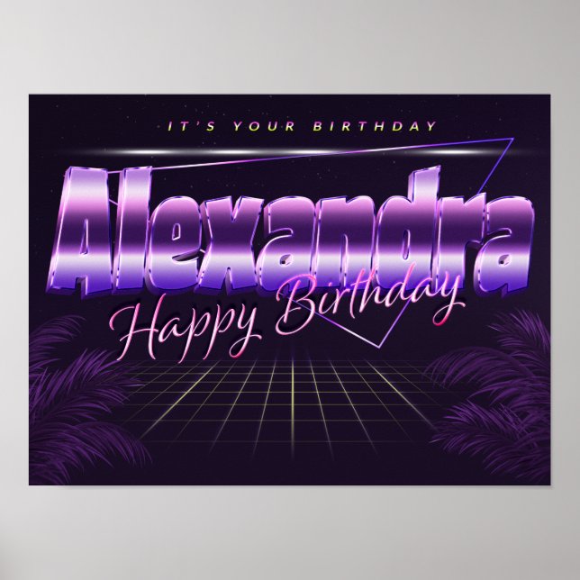 Alexandra Name Vorname retro Poster Geburtstag (Front)