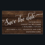 Alexandra Rustic Save the Date Magnets<br><div class="desc">Who says you can't have gorgeous Save the Dates while on a budget? These rustic, affordable Save the Dates are just $.42 per magnet. The simple, design features an elegant, handwritten calligraphy script and your information written in a stylish serif font set against a dark wood background. Easily customise the...</div>