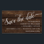 Alexandra Rustic Save the Date Magnets<br><div class="desc">Who says you can't have gorgeous Save the Dates while on a budget? These rustic, affordable Save the Dates are just $.42 per magnet. The simple, design features an elegant, handwritten calligraphy script and your information written in a stylish serif font set against a dark wood background. Easily customise the...</div>