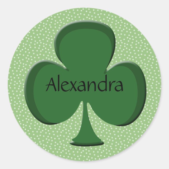 Alexandra Shamrock Name Sticker / Seal (Front)