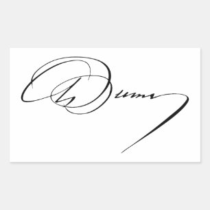 Alexandre Dumas signature autograph famous writer Rectangular Sticker