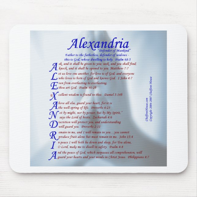 Alexandria Acrostic Mouse Mat (Front)