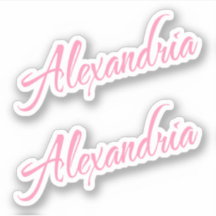 Alexandria Decorative Name in Pink x2 Sticker