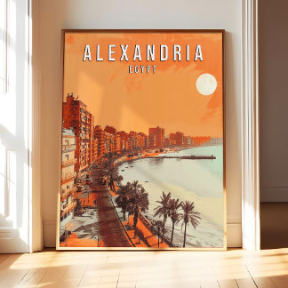 Alexandria Egypt Poster Art Print, Vintage Retro 
