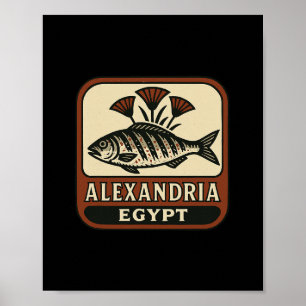 Alexandria Egypt Souvenir Egyptian Fish And Travel Poster