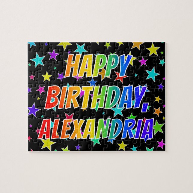 "ALEXANDRIA" First Name, Fun "HAPPY BIRTHDAY" Jigsaw Puzzle (Horizontal)