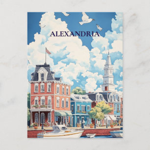 Alexandria Historic Waterfront Travel Postcard
