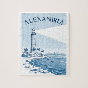Alexandria Lighthouse Coastal Scene Travel Jigsaw Puzzle