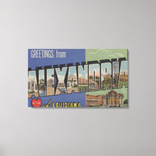 Alexandria, Louisiana - Large Letter Scenes Canvas Print
