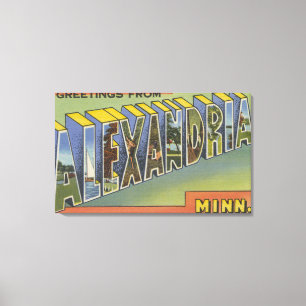 Alexandria, Minnesota - Large Letter Scenes Canvas Print