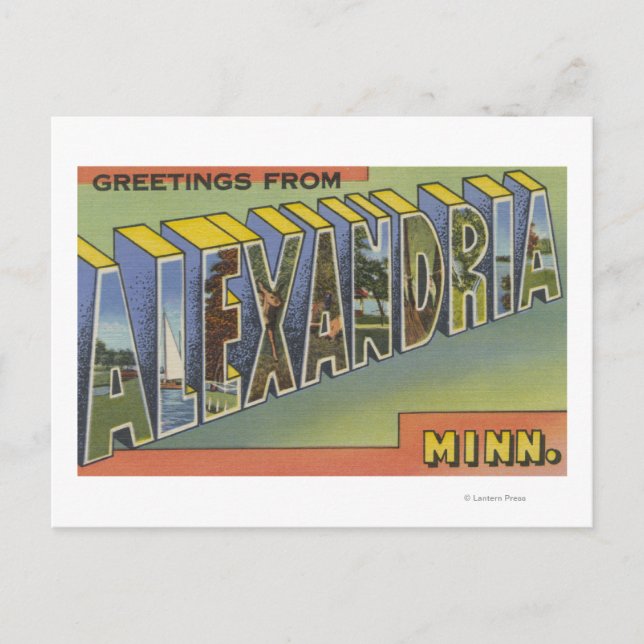 Alexandria, Minnesota - Large Letter Scenes Postcard (Front)
