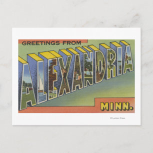 Alexandria, Minnesota - Large Letter Scenes Postcard